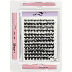 DIY Eyelash Extensions Kit Lash Clusters 120PCS Clusters Eyelash Applicator Tool